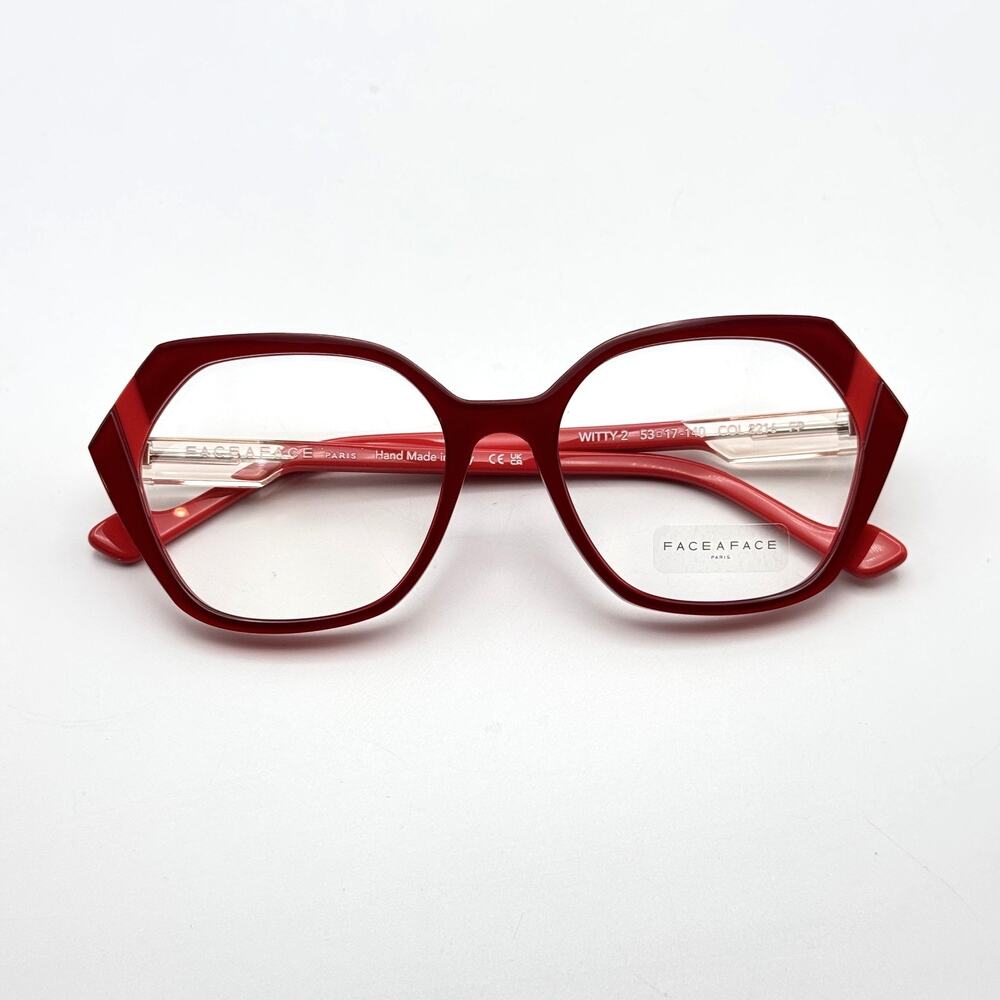 Face a Face Eyeglasses Frame WITTY 2 2216 Women Red Frame Handmade 53-17-140 NEW